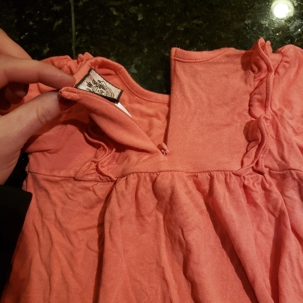 Vintage Juicy Couture Baby Coral Pink Tunic Shirt and Bottoms Matched Set 3-6 mo